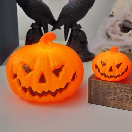 Halloween Jack-O’-Lantern LED Pumpkin Light – Battery-Operated Tabletop Decor (Large/Small, Set of 2)
