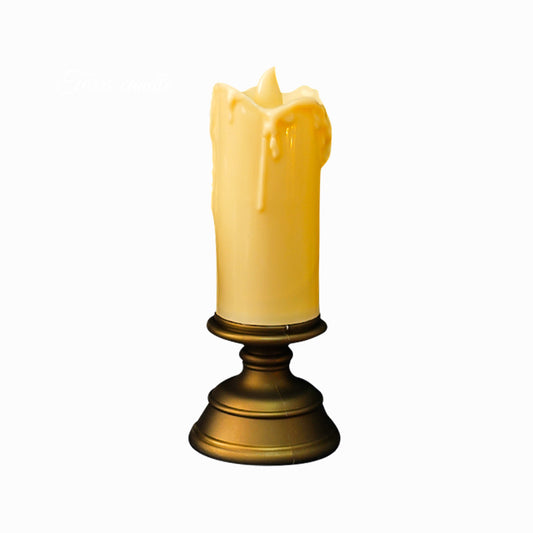 Flameless LED Pillar Candle with Holder – Battery-Operated, Warm Flickering Flame | Zichenglight