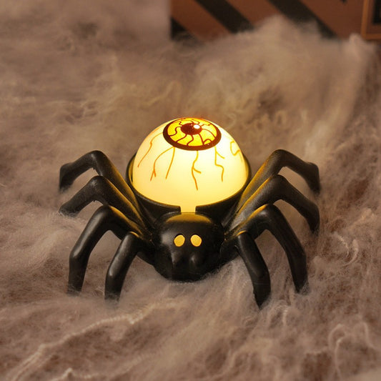 Halloween Spider LED Light – Battery-Operated Flameless Decor (Eyeball/Skull/Pumpkin)