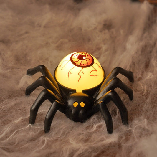 Halloween Spider LED Light – Battery-Operated Flameless Decor (Eyeball/Skull/Pumpkin)