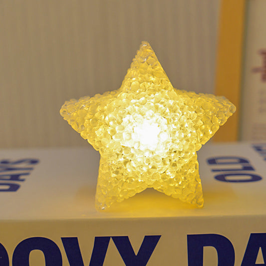 Crystal-Effect Star LED Light, Battery Powered, Warm Yellow Glow – Kids Room & Holiday Décor | Zichenglight