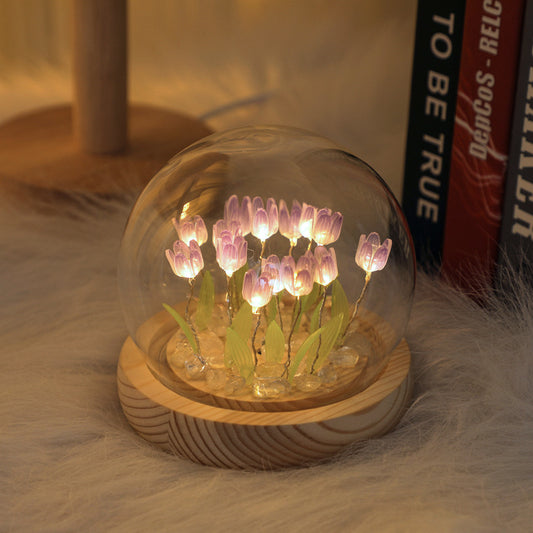 Cloud LED Flower Night Light – Tulip Bouquet, Soft Purple Glow | Zichenglight