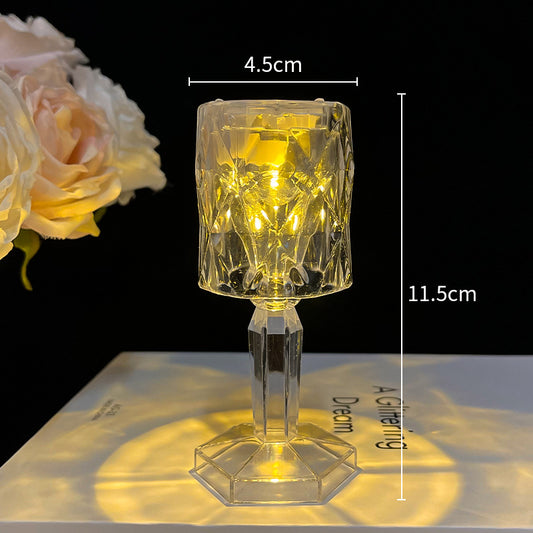 Battery-Operated Crystal LED Table Lamp, Acrylic – One-Button Switch, Warm White, Cordless | Zichenglight