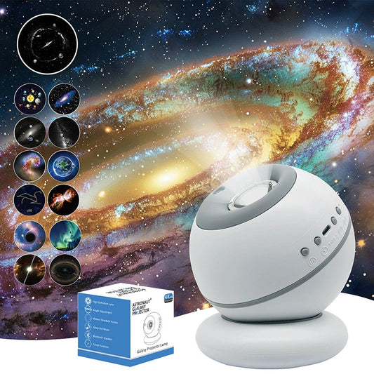 Galaxy Projector Lamp with Slide Discs – 4K Star Projector, Bluetooth Speaker & Timer