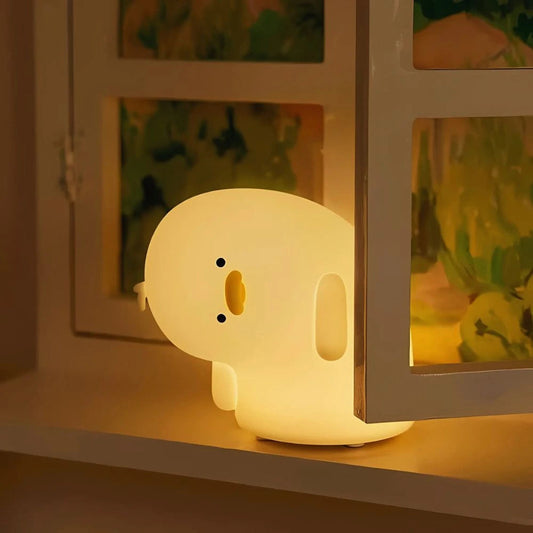 Cute Bunny Night Light – Soft Silicone LED Bedside Lamp, Warm Cozy Glow